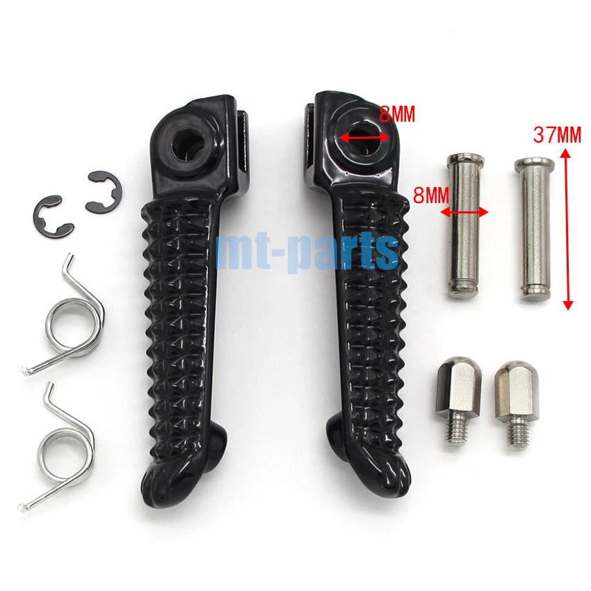 Black Front Footrest Pegs for Yamaha YZF R6R (2005-2011)