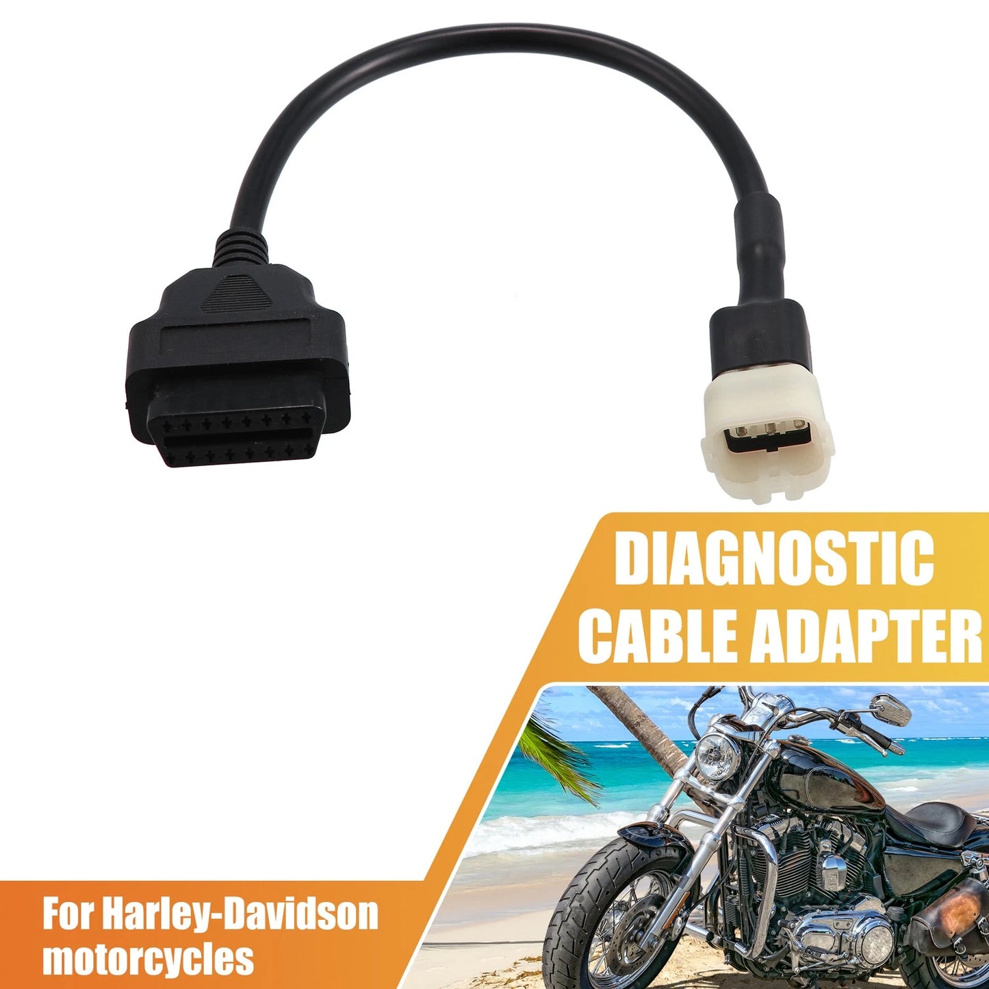 Motorcycle 6-Pin OBDII Diagnostic Cable and Adapter Universal
