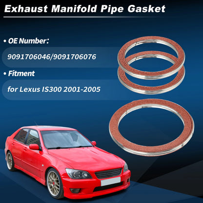 Exhaust Pipe Gasket for Lexus IS300 2001-2005 (2 x Muffler Rings)