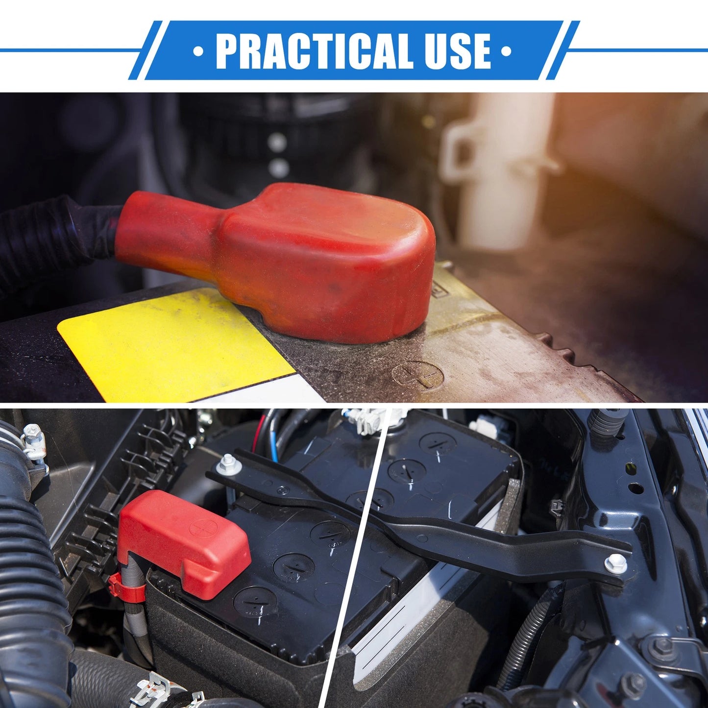3 x Battery Terminal Insulation Cover 80mm Length for Motorcycle