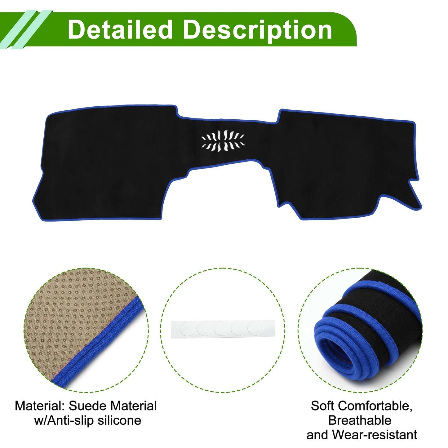 Dashboard Cover Mat for Mazda CX-30 20-24 Sun Protector Pad Black Blue