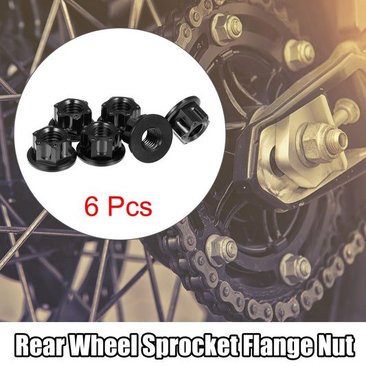6pcs Titanium Alloy M8 Pitch 1.25mm Flange Bolt Nut for Bicycle Motorcycle