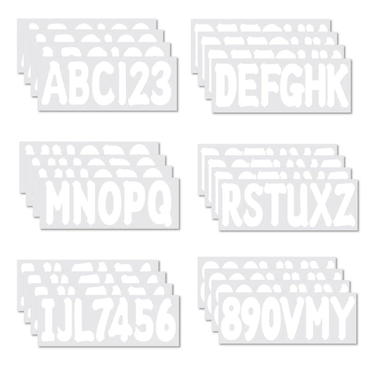 4 x Custom Boat Registration Decal Stickers A-Z & 0-9 White