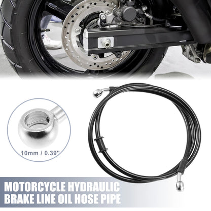 Length 10mm ID Motorcycle Hydraulic Brake Line Oil Hose Cable Black