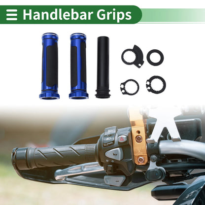 Handlebar Grip Cover Kit 7/8 22mm Black Blue Rhombus for Motorcycle