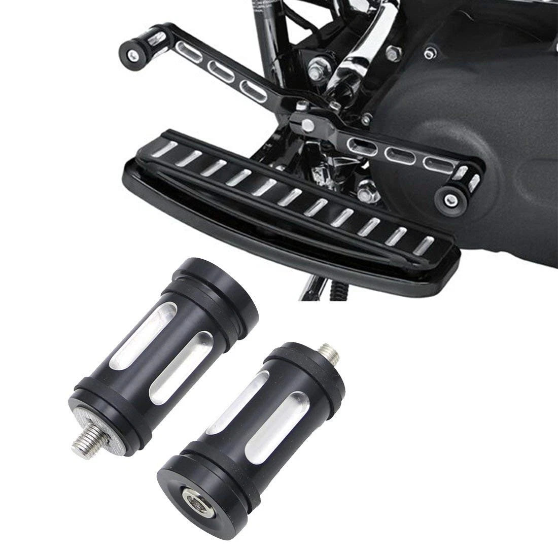 2 x Black CNC Edge Cut Brake Shifter Peg Billet for Harley