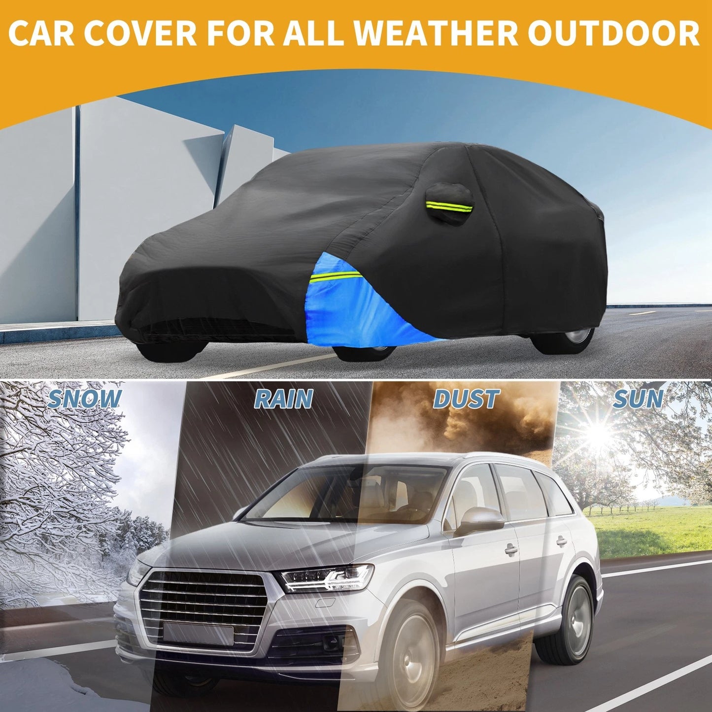 Waterproof Car Cover for Tesla Model Y (2020-2023) - Oxford Cloth Black Blue