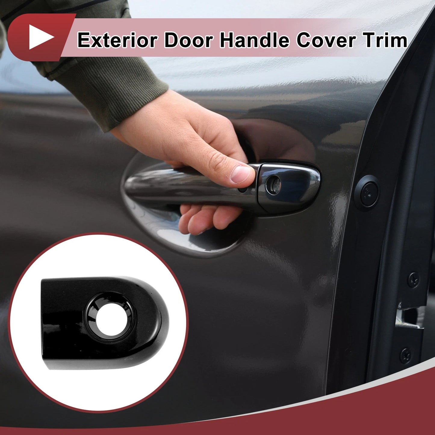 Exterior Door Handle Cover Trim for Nissan Versa (2007-2012) Black