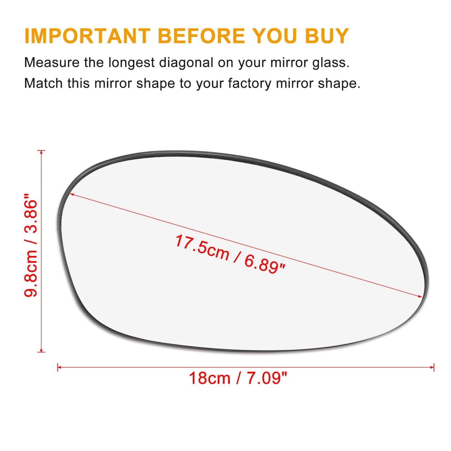 Heated Right Side Mirror Glass w/ Backing for BMW 335i 135i 330xi 128i 335xi (2006-2013)