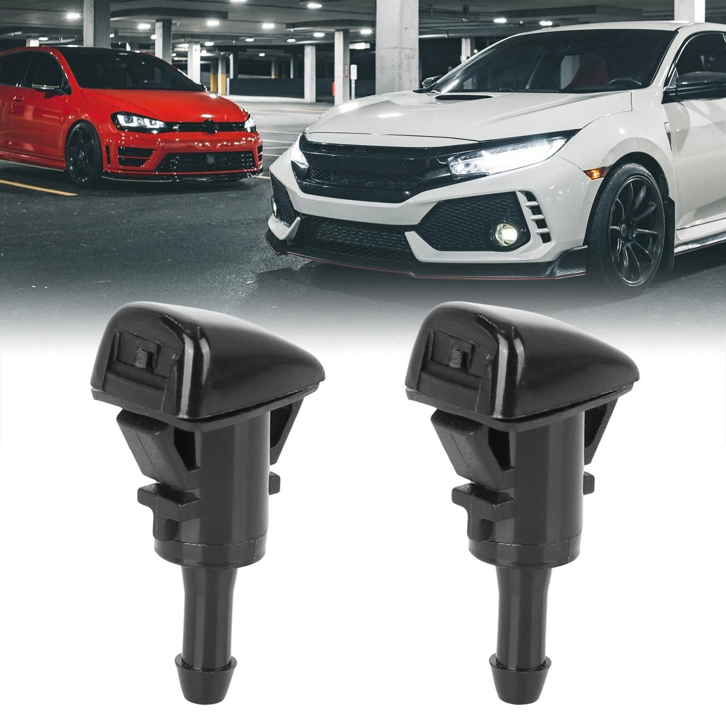 2 x Windshield Washer Sprayer Nozzles for Jeep Patriot (2008-2016)