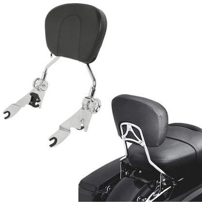 Chrome/Black Adjustable Backrest Sissy Bar for Harley Street Glide (2009-2025)