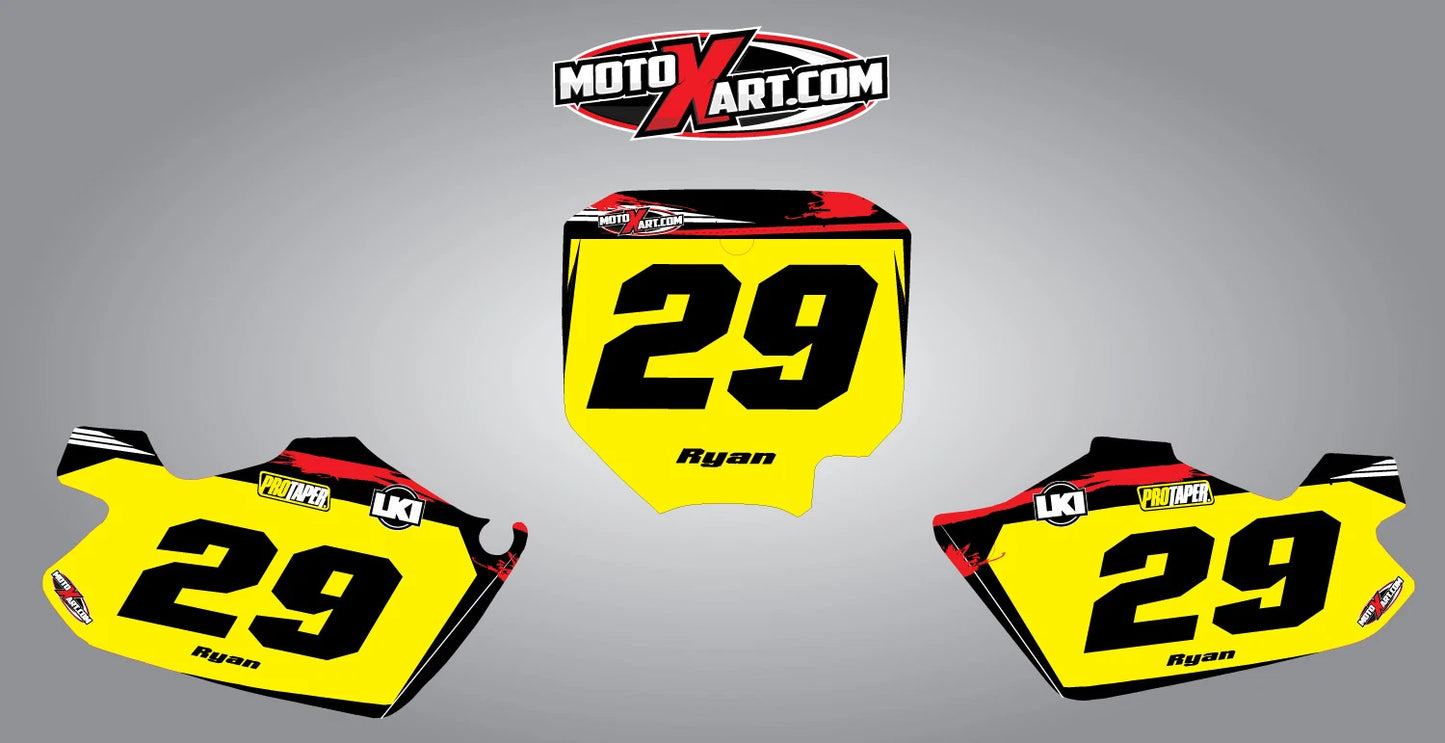 Custom Number Plates RUFF Style Sticker Kit for Honda CR 85 (2003-2013)