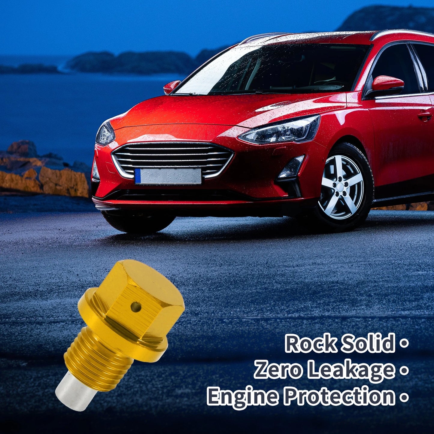 M12x1.25 Engine Oil Drain Plug W/ Gasket for Car, Motorcycle, Boat - Gold Tone