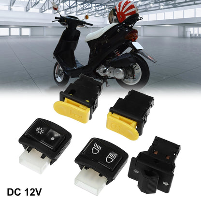1 Set Motorcycle Handlebar Switches Start Switch Set for Honda Black Yellow