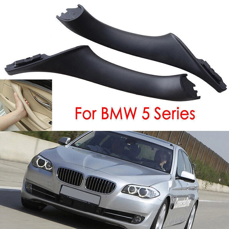 Black Right & Left Interior Door Trim Pull Handles for BMW F10 F11 (2010-2016)