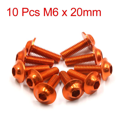 10pcs M6 x 20mm Hexagon License Plates Fairing Bolts Screw for Motorcycle