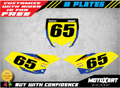 Custom Graphics for Yamaha YZ 65 Number Plate Stickers (2015-2023)
