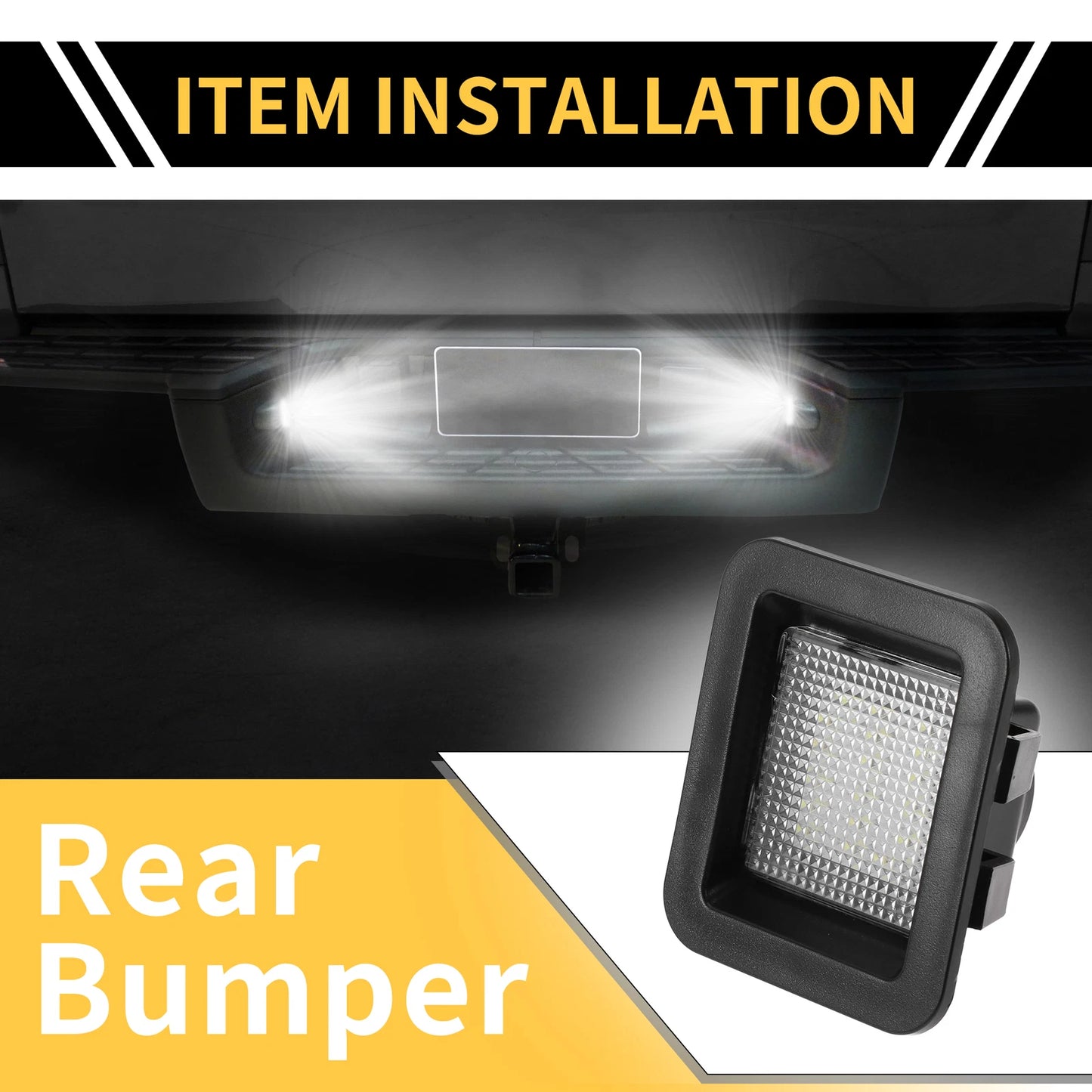 2 x License Plate Light Tag Lamps for Ford F-150 (2015-2023) White Lens