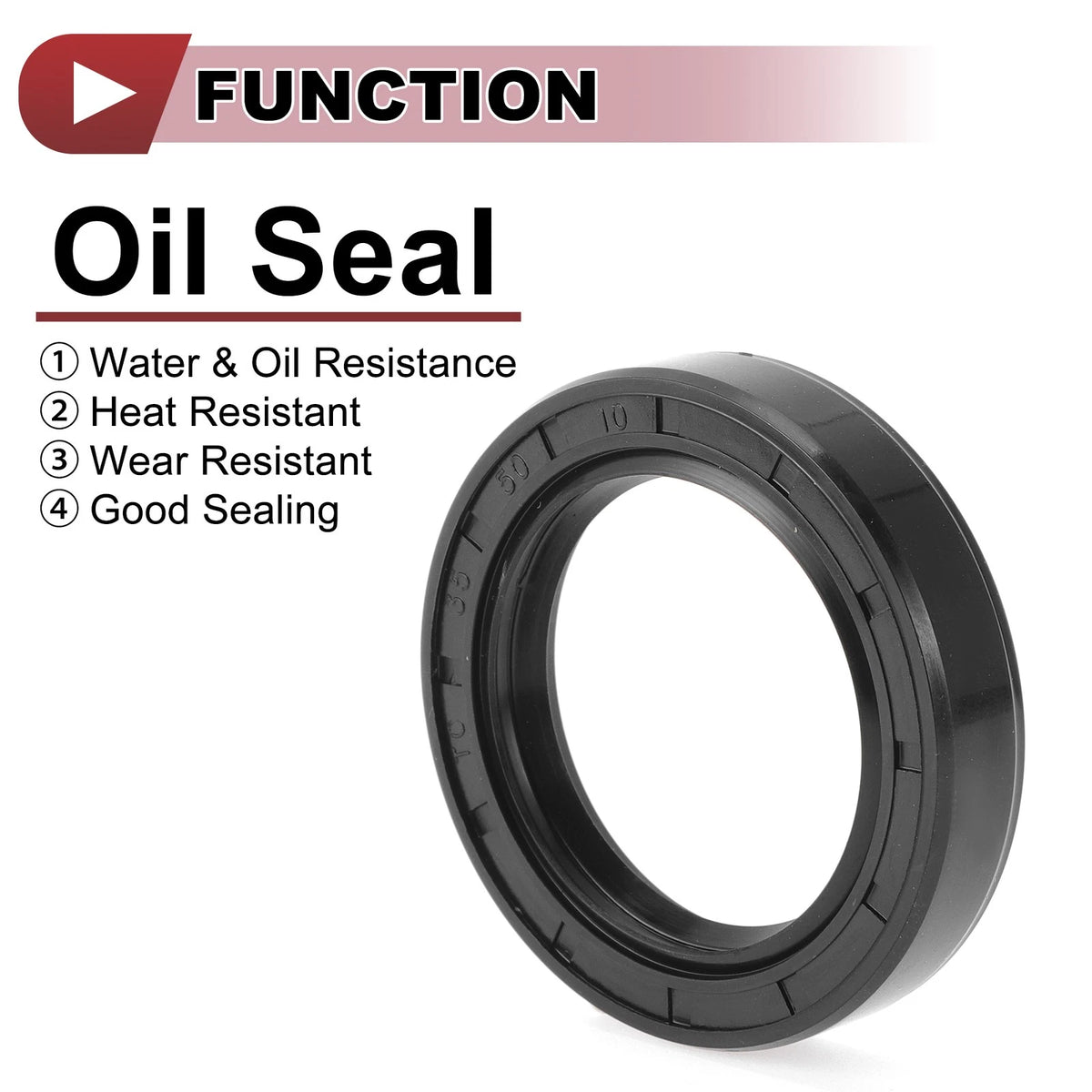 Shaft Seal 35x50x10mm Oil Seal Nitrile 70D Rubber Black for Make Model