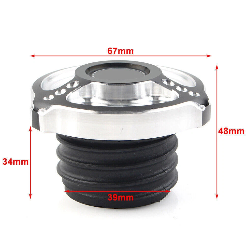 Aluminum Fuel Gas Tank Cap Cover for Harley Sportster Touring Softail Dyna (92-17)