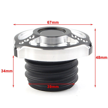 Aluminum Fuel Gas Tank Cap Cover for Harley Sportster Touring Softail Dyna (92-17)