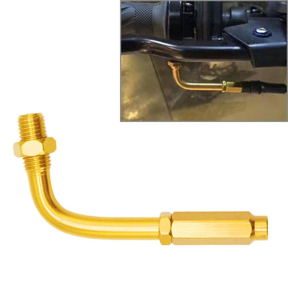 90 Degree Throttle Cable Adjuster for Motorcycle - Aluminum Gold M10