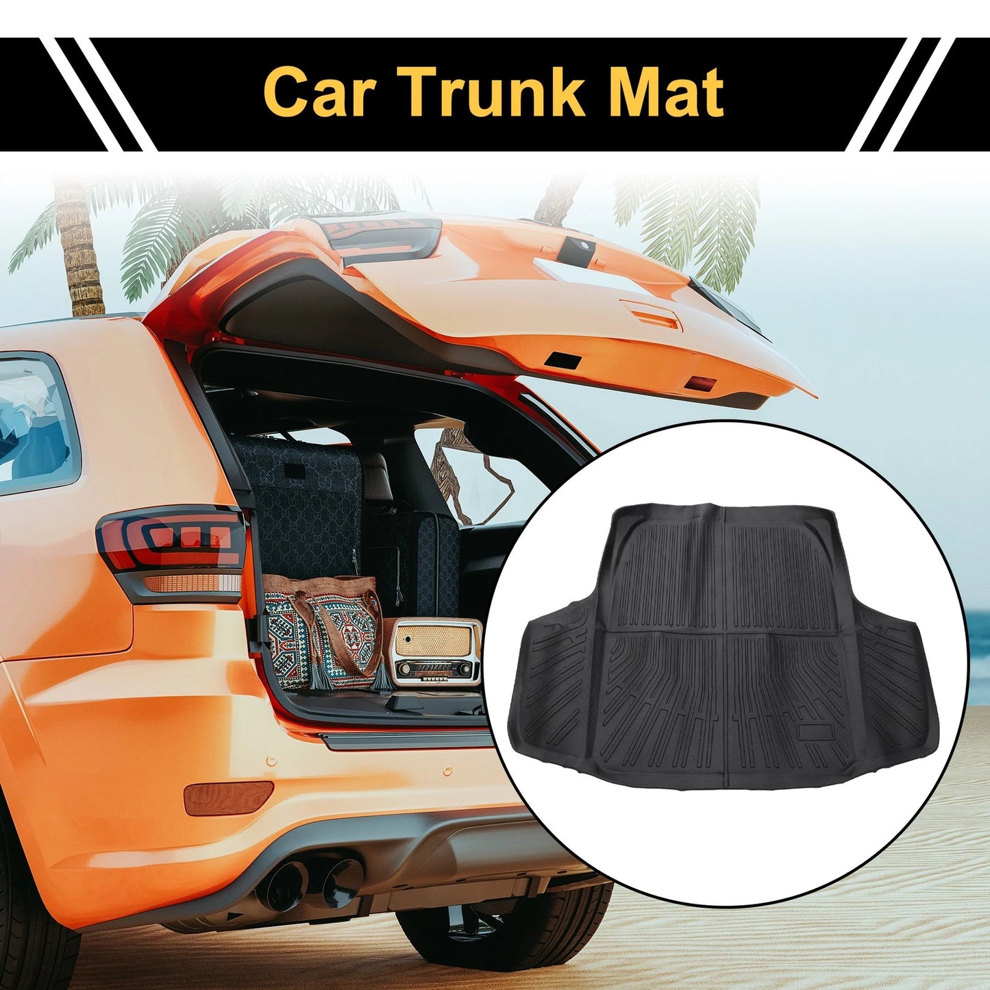 Cargo Liner Rear Trunk Mat for Honda Accord (2023-2024) Stripe Pattern TPE