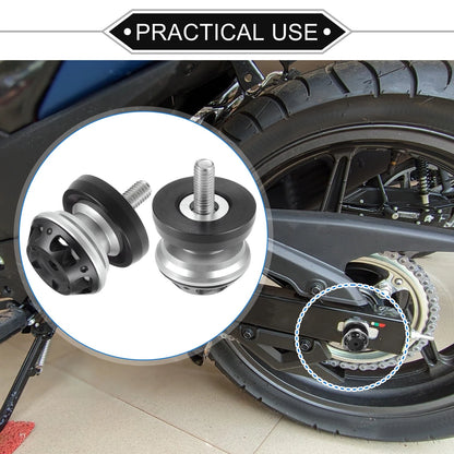 1 Pair Motorbike Swingarm Spool 8mm CNC Swing Arm Slider Stand Silver