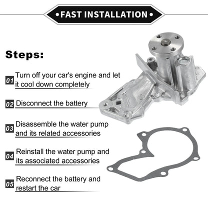 Water Pump with Gasket Kit for Ford Escape, Fiesta (2001-2012)