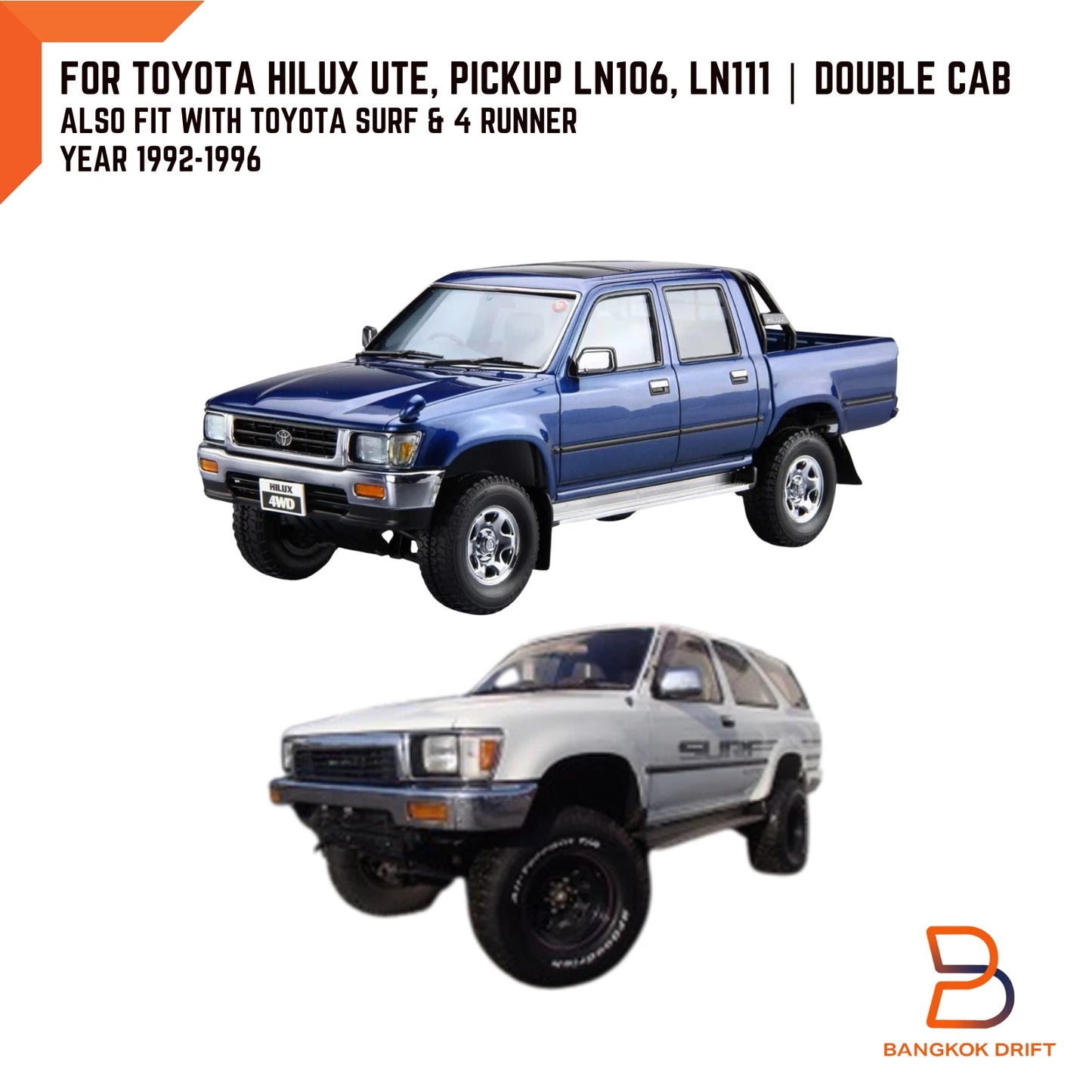 Chrome Corner Lamp Light for Toyota Hilux Ute LN111 4WD 4Runner Surf (92-96)