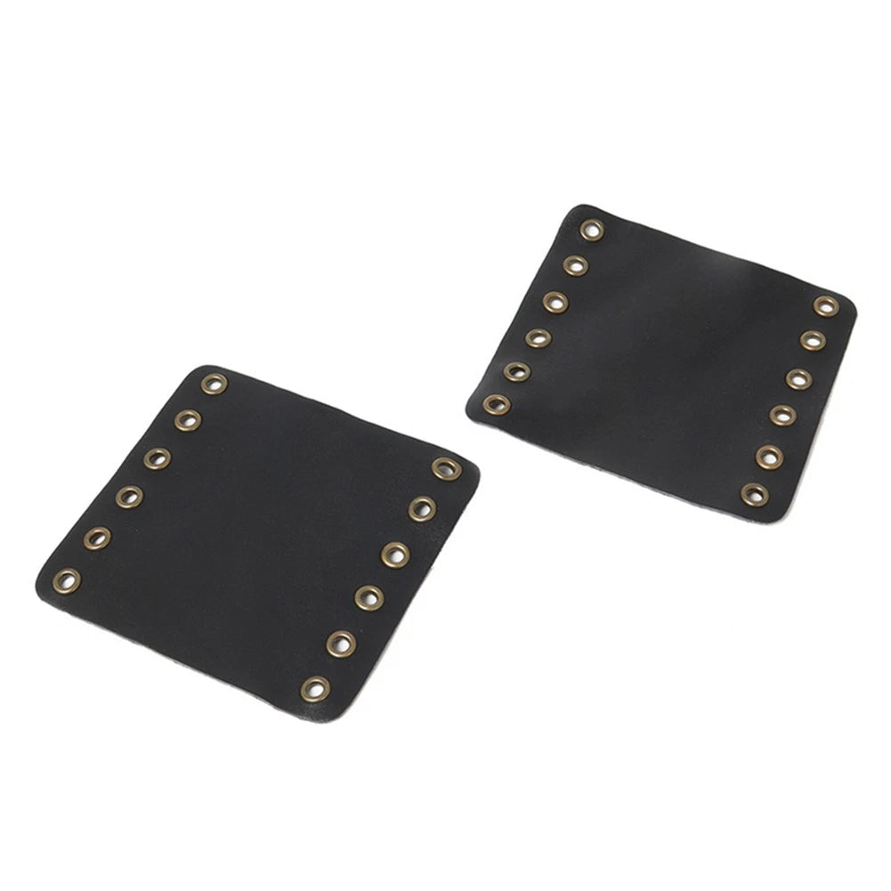 22mm Leather Hand Grip Covers for Universal Motorcycle - Black