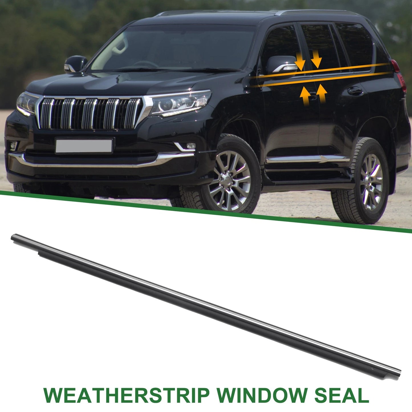 1pcs Front Left Weatherstrip Window Seal for Toyota Land Cruiser