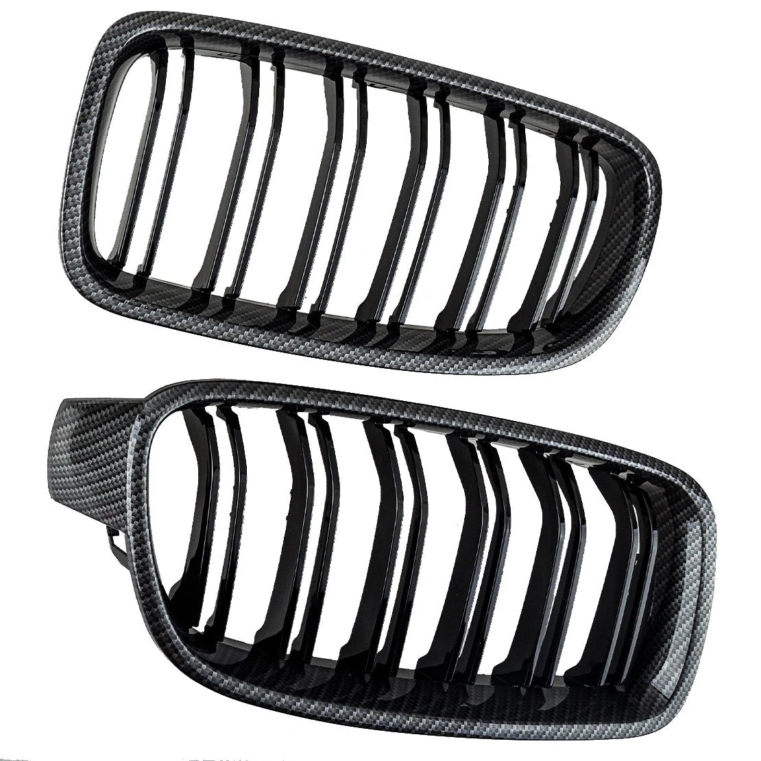 2 x Carbon Fiber Front Kidney Grilles for BMW 3 Series F30 F31 (2012-2018)