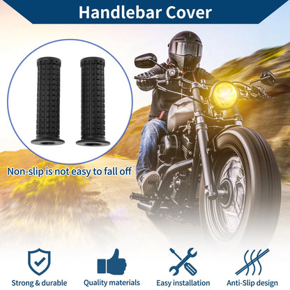 7/8 22mm Motorcycle Hand Grips Cover Handlebar Rubber Black for Motorcycle