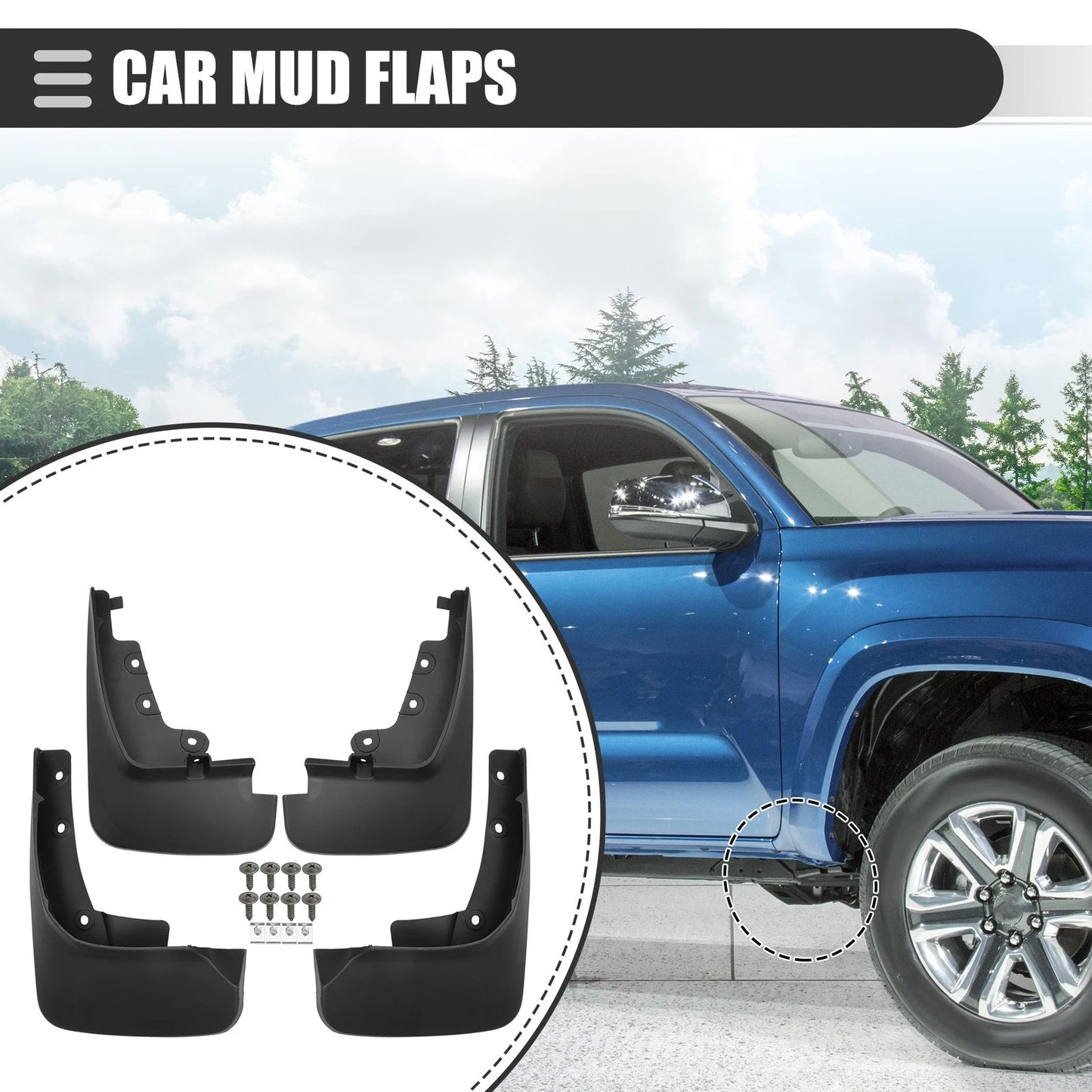 Car Mud Flaps Splash Guards Set for Ford Edge SE (2019-2022)