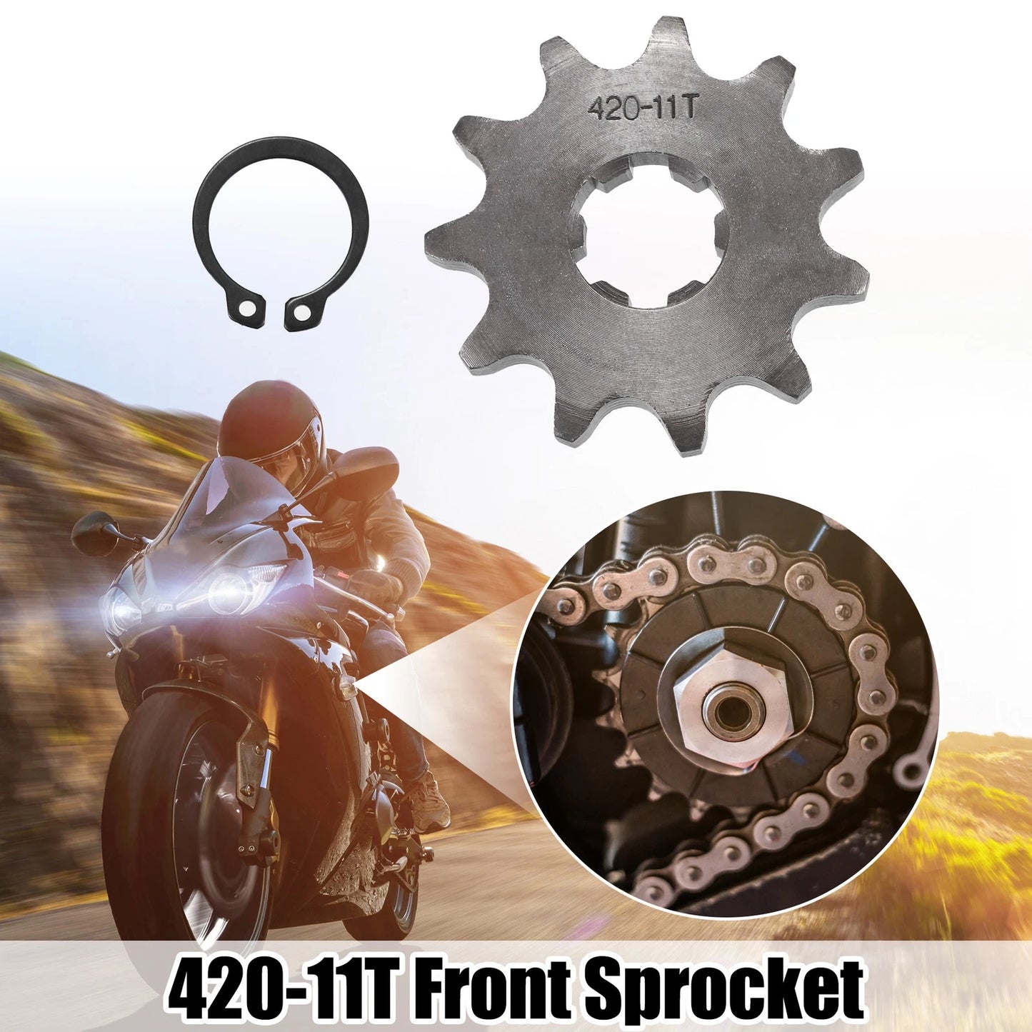 Set 420 11T 17mm Front Engine Sprocket for Dirt Bike Mini Bike