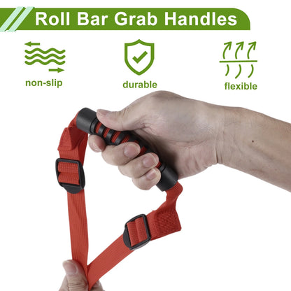 Red Roll Bar Grab Handles for Jeep Wrangler (1987-2021)
