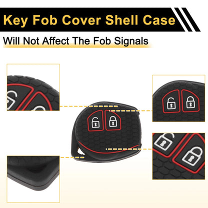 Black Red Line Key Case for Suzuki Alto - 2 Buttons (2009-2014)