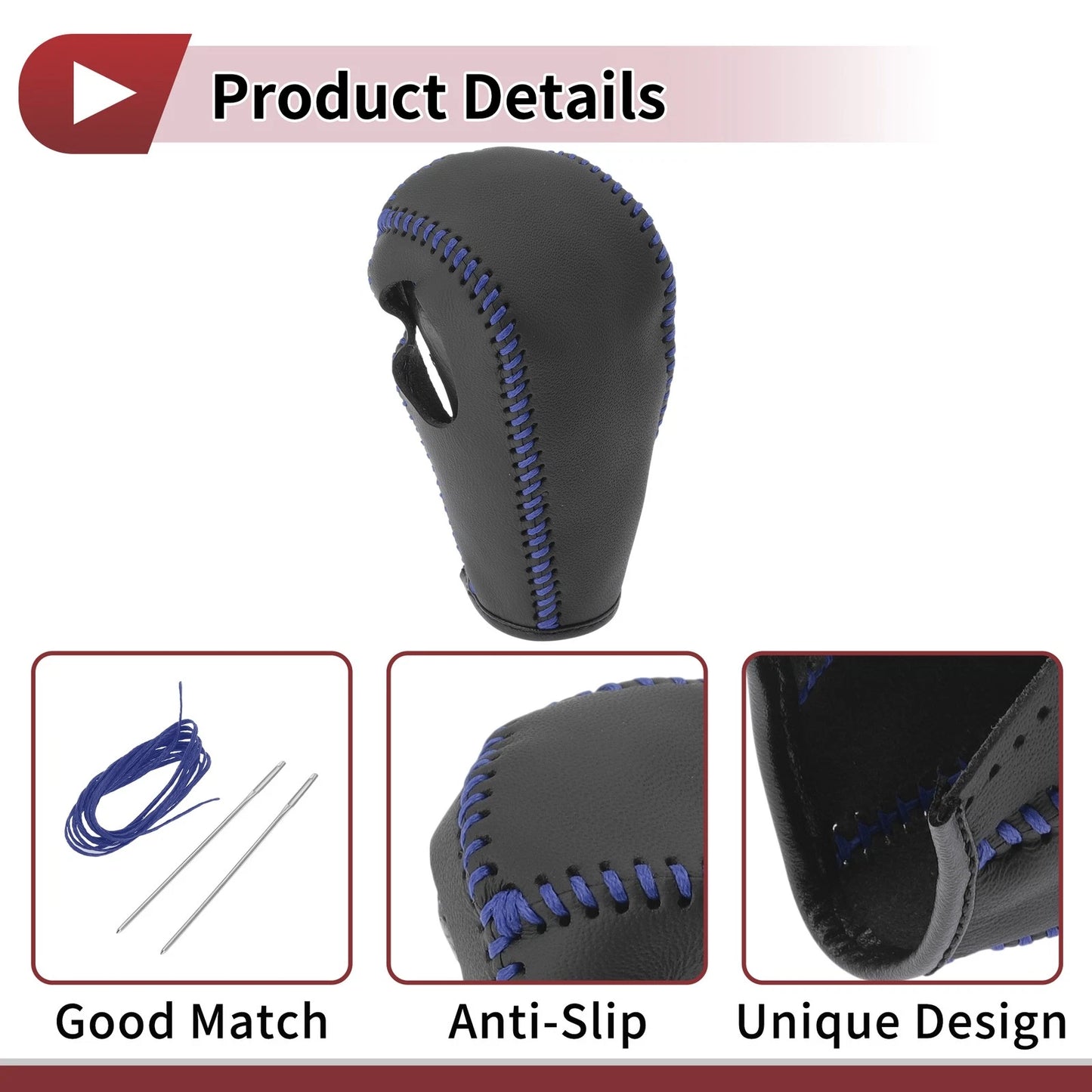 Blue Faux Leather Gear Shift Knob Cover for Ford Edge (2011-2014)