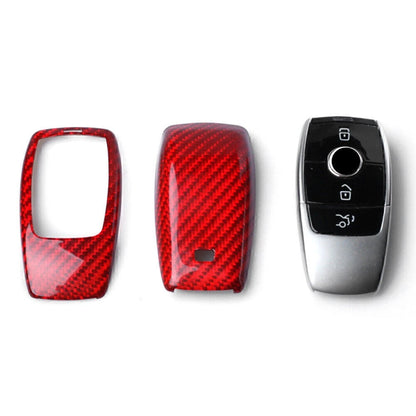 Red Carbon Fiber Remote Key Fob Cover for Mercedes Benz E-Class W213
