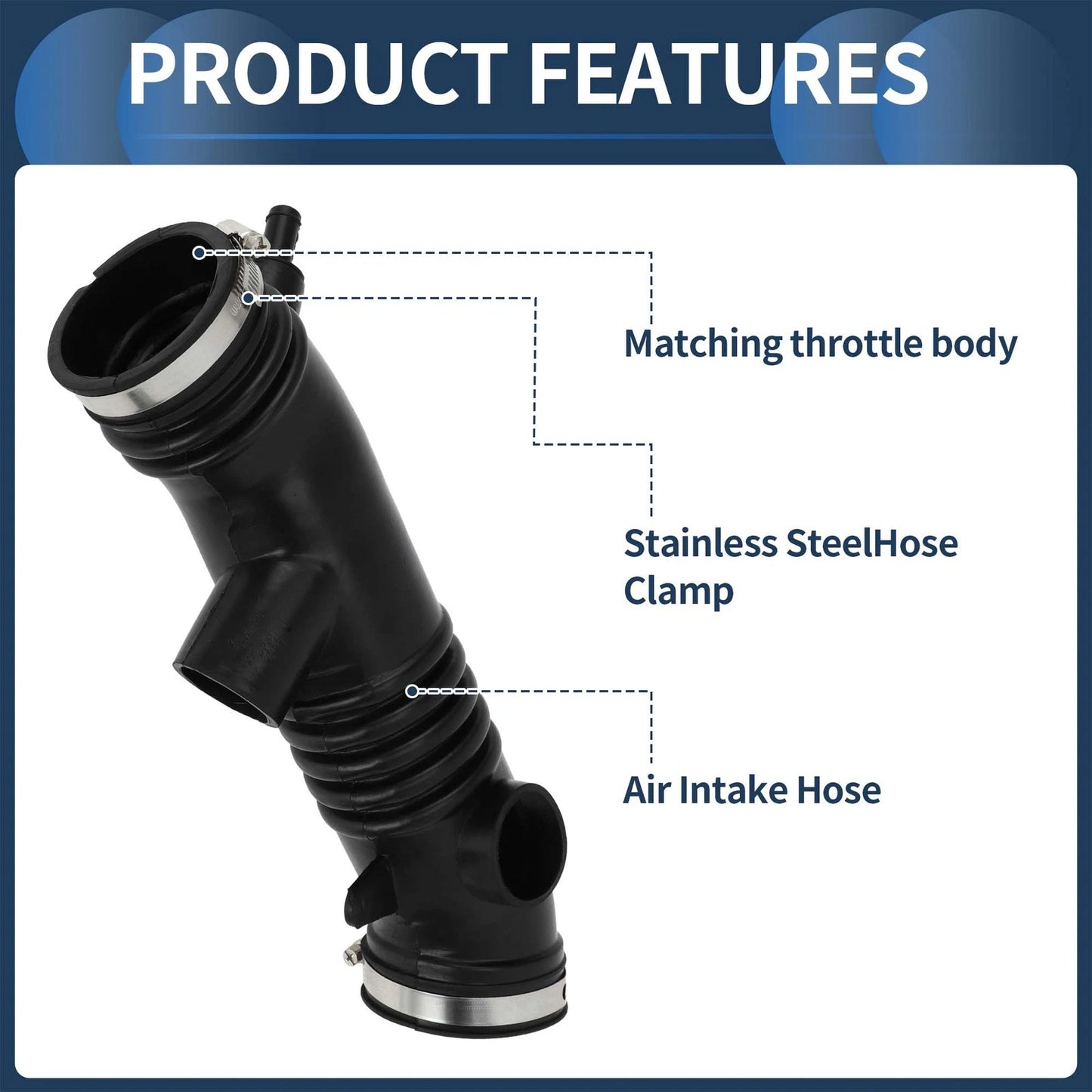 Intake Hose Tube w/ Clamps for Toyota Tacoma (1995-2000)