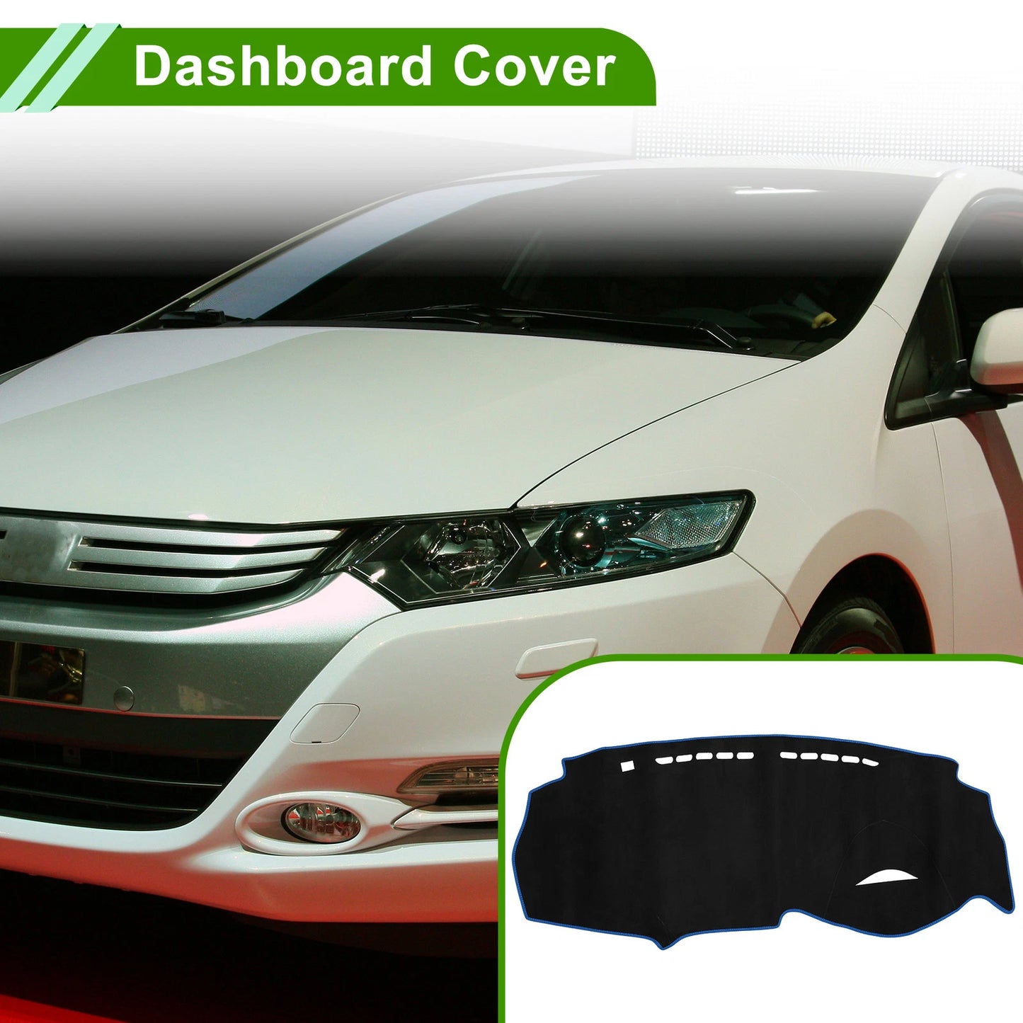 Dashboard Cover Mat for Honda Insight 2009-2014 Sun Protector Pad Black Blue