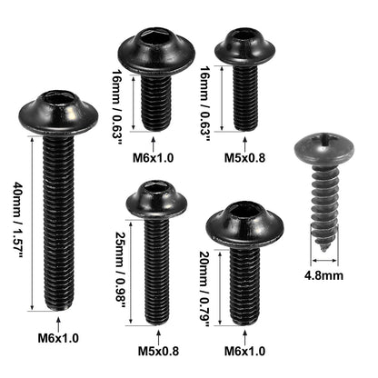 Bolts & Screws 137pcs Black Motorcycle Fairing Fasteners Mounting Washers Nuts for Motorcycle
