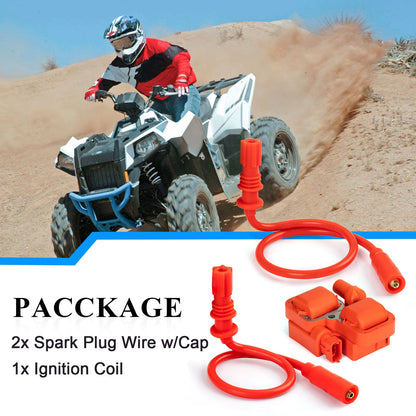 Ignition coil + Spark plug Wire Cap New for Polaris Sportsman (2012–2024)
