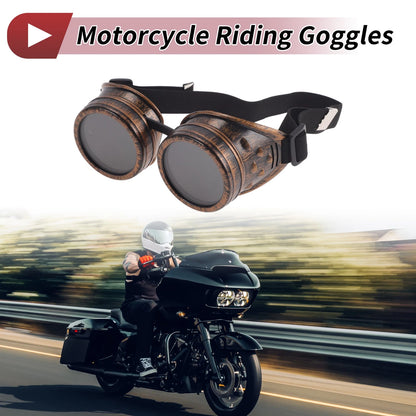 1 Pc Motorcycle Riding Goggles Black Lens Brass Frame Glass ABS for Motorcycle