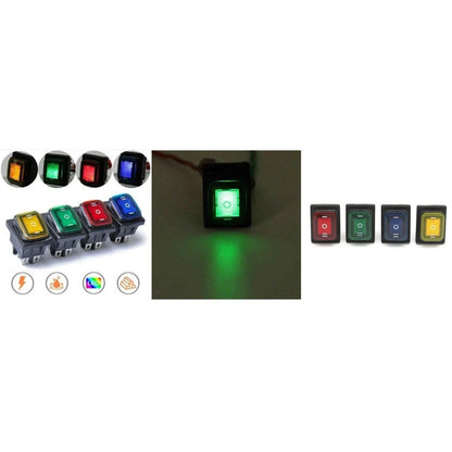 Rocker Switch Waterproof 30A 125VAC for Boat/Car with LED Light