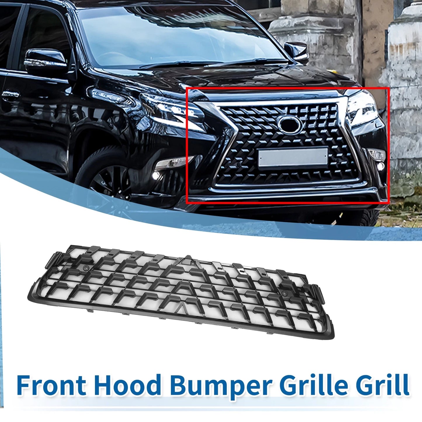Front Lower Bumper Grille for Lexus GX460 (2014-2022) Chrome Silver Tone
