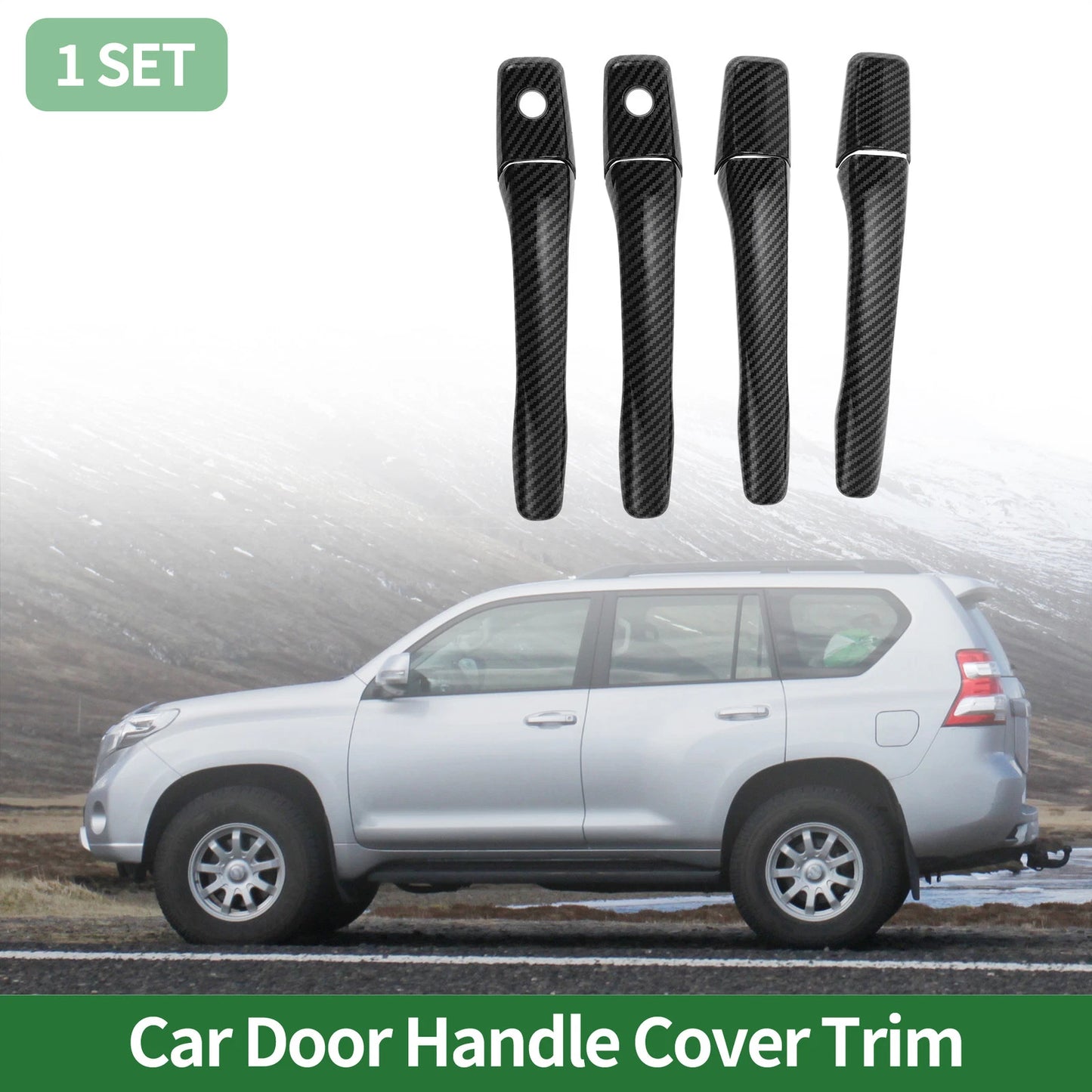 Carbon Fiber Black Door Handle Cover Trim for Mitsubishi Lancer EVO (02-07)