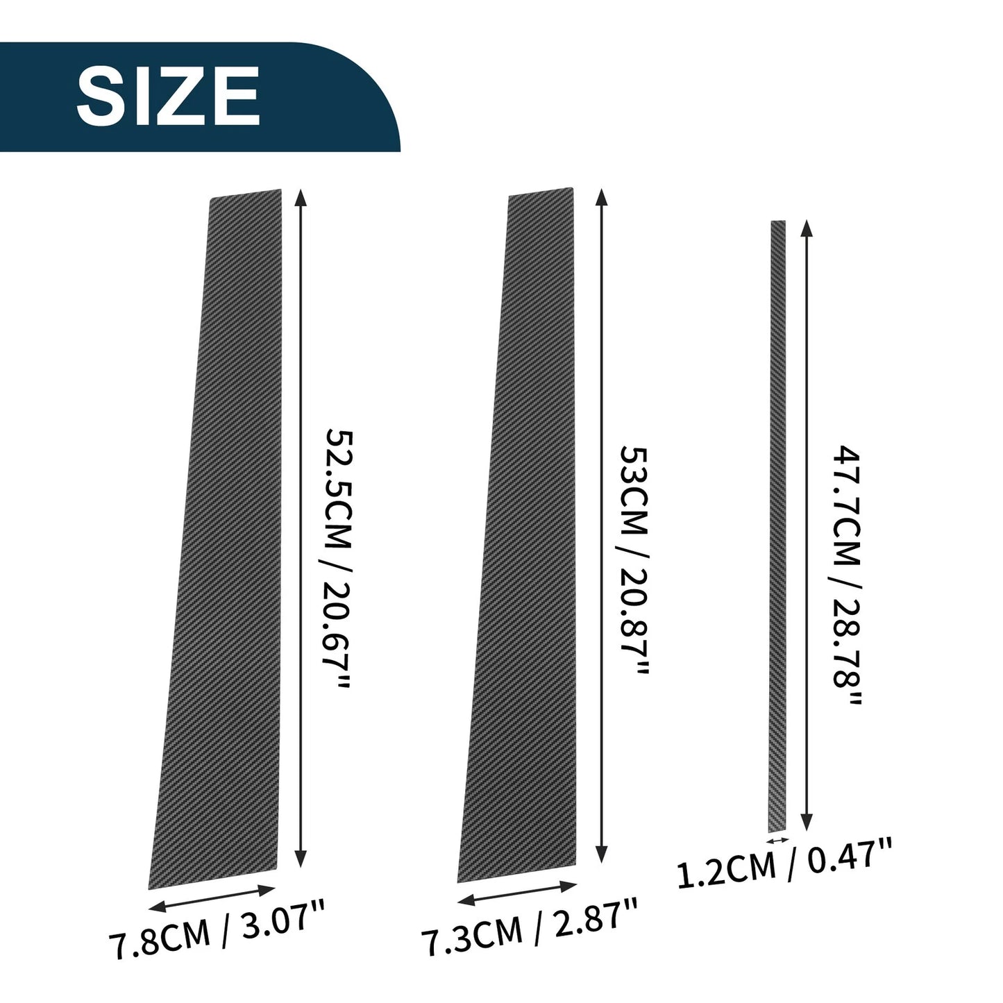 6pcs Door Pillar Window Trim for Toyota 4Runner (2003-2009) Carbon Fiber Black