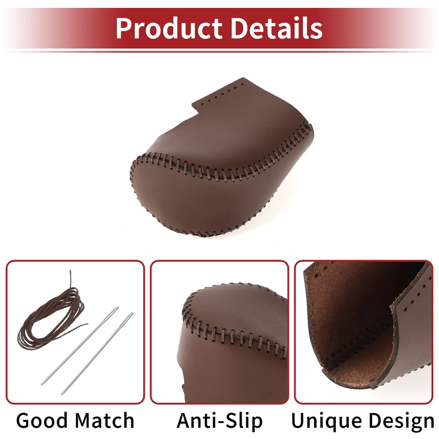 Car Gear Shift Knob Cover for Honda HR-V (2023-2024) Brown Faux Leather